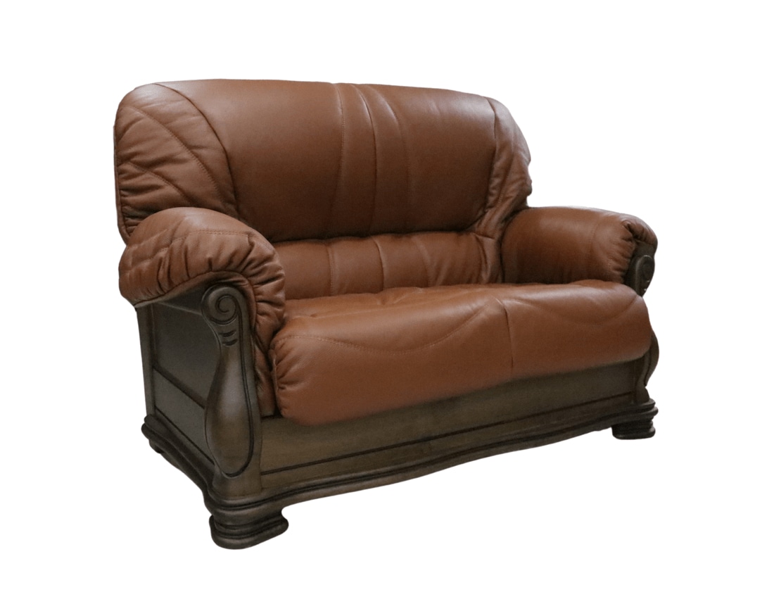 Product photograph of Oporto 2 Seater Sofa Settee Italian Camel Real Leather from Chesterfield Sofas.