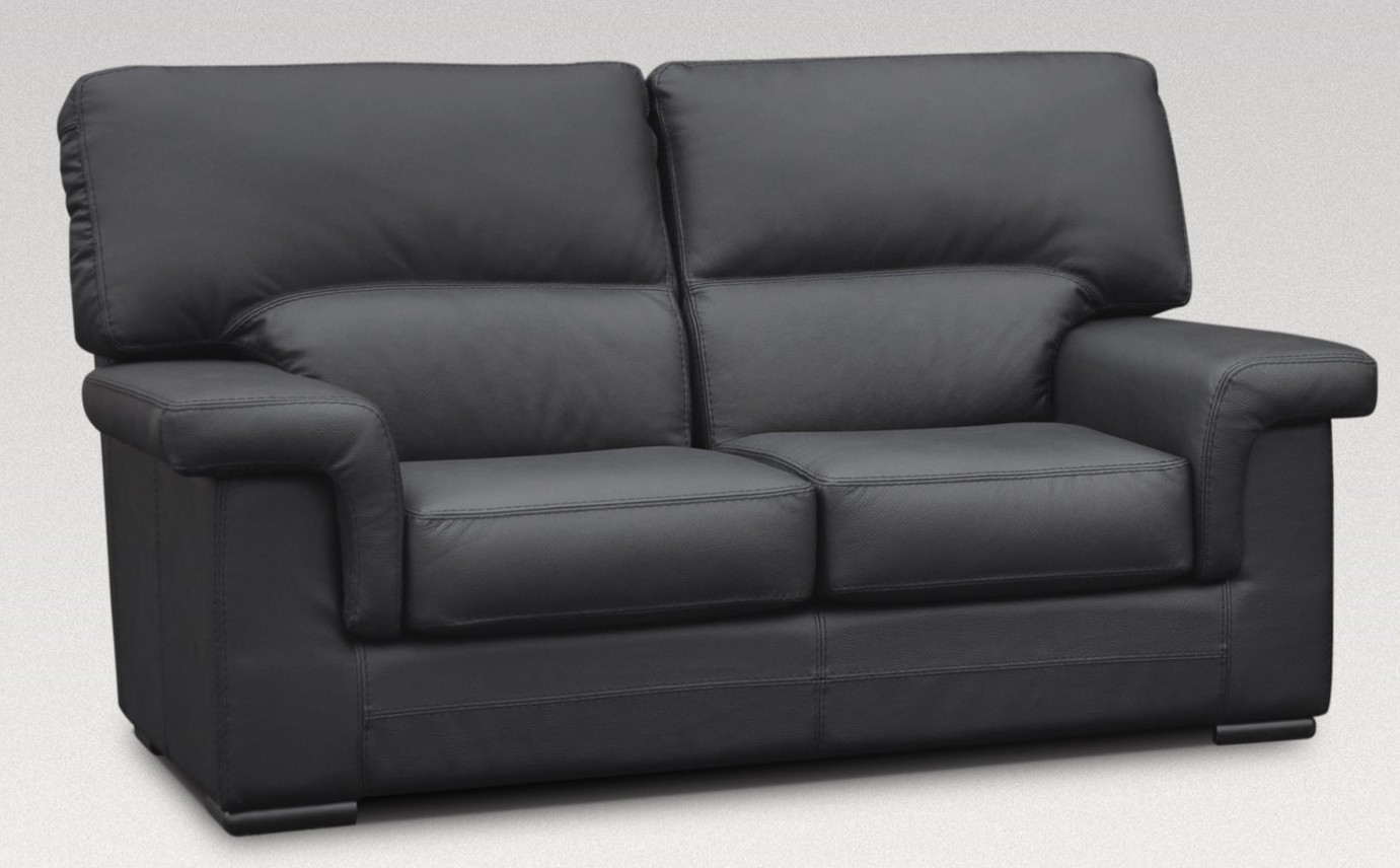 Product photograph of Orleans Custom Made 2 Seater Sofa Settee Italian Black Real Leather from Chesterfield Sofas