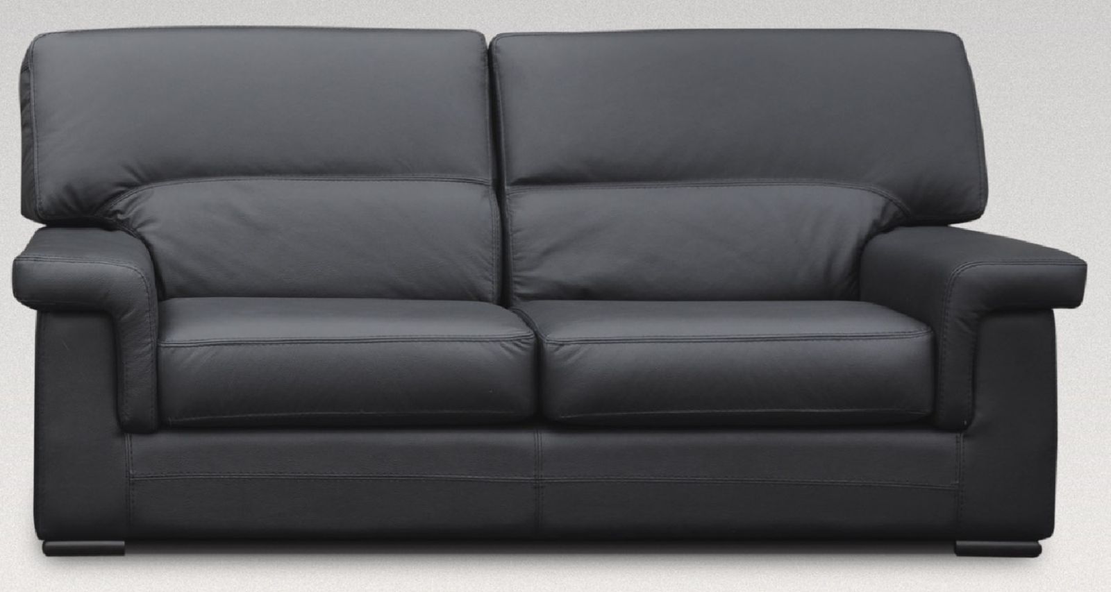 Product photograph of Orleans Custom Made 3 Seater Sofa Settee Italian Black Real Leather from Chesterfield Sofas