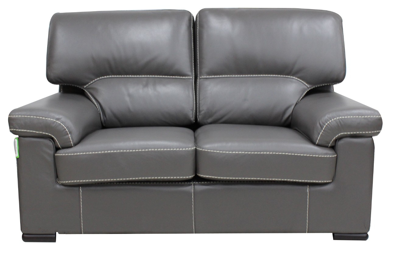 Product photograph of Patrick Handmade Contemporary 2 Seater Sofa Italian Grey Real Leather from Chesterfield Sofas