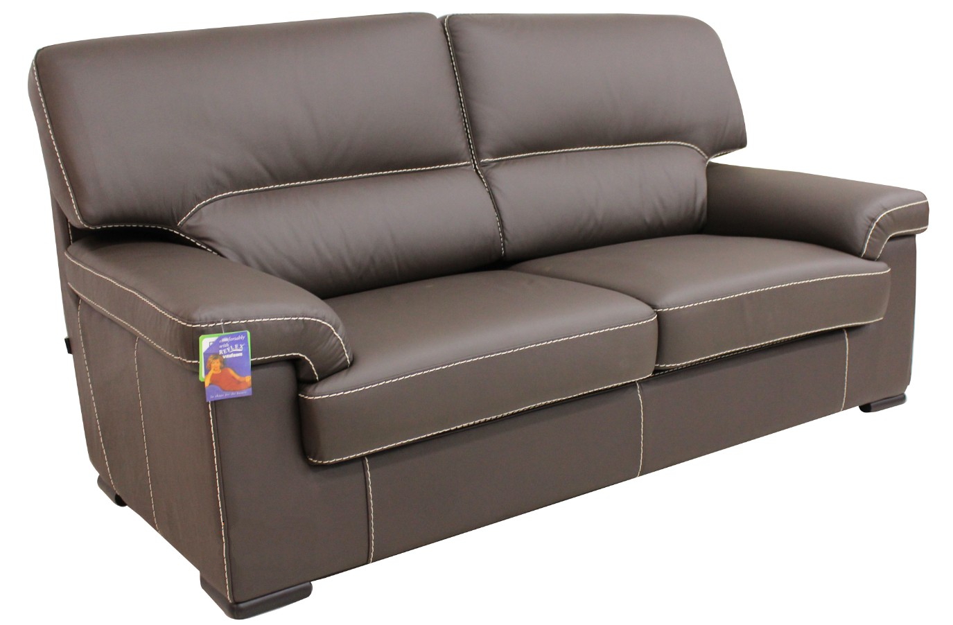 Product photograph of Patrick Handmade Contemporary 3 Seater Sofa Italian Chocolate Brown Real Leather from Chesterfield Sofas.