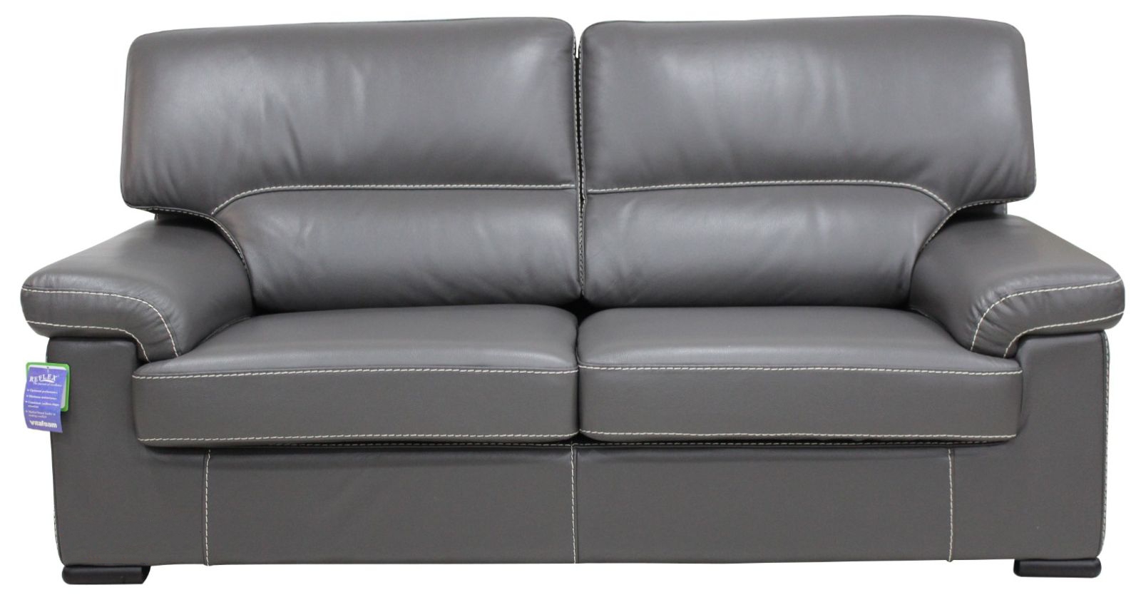Product photograph of Patrick Handmade Contemporary 3 Seater Sofa Italian Grey Real Leather from Chesterfield Sofas