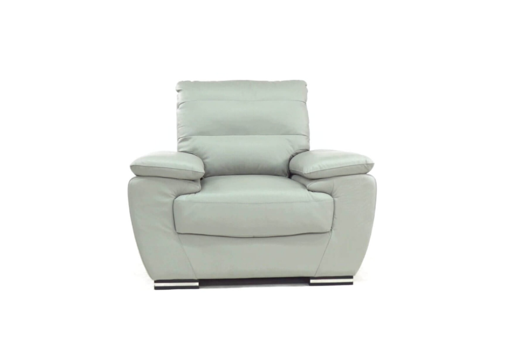 Product photograph of Pavia Handmade Genuine Italian Sofa Armchair Light Grey Real Leather from Chesterfield Sofas.