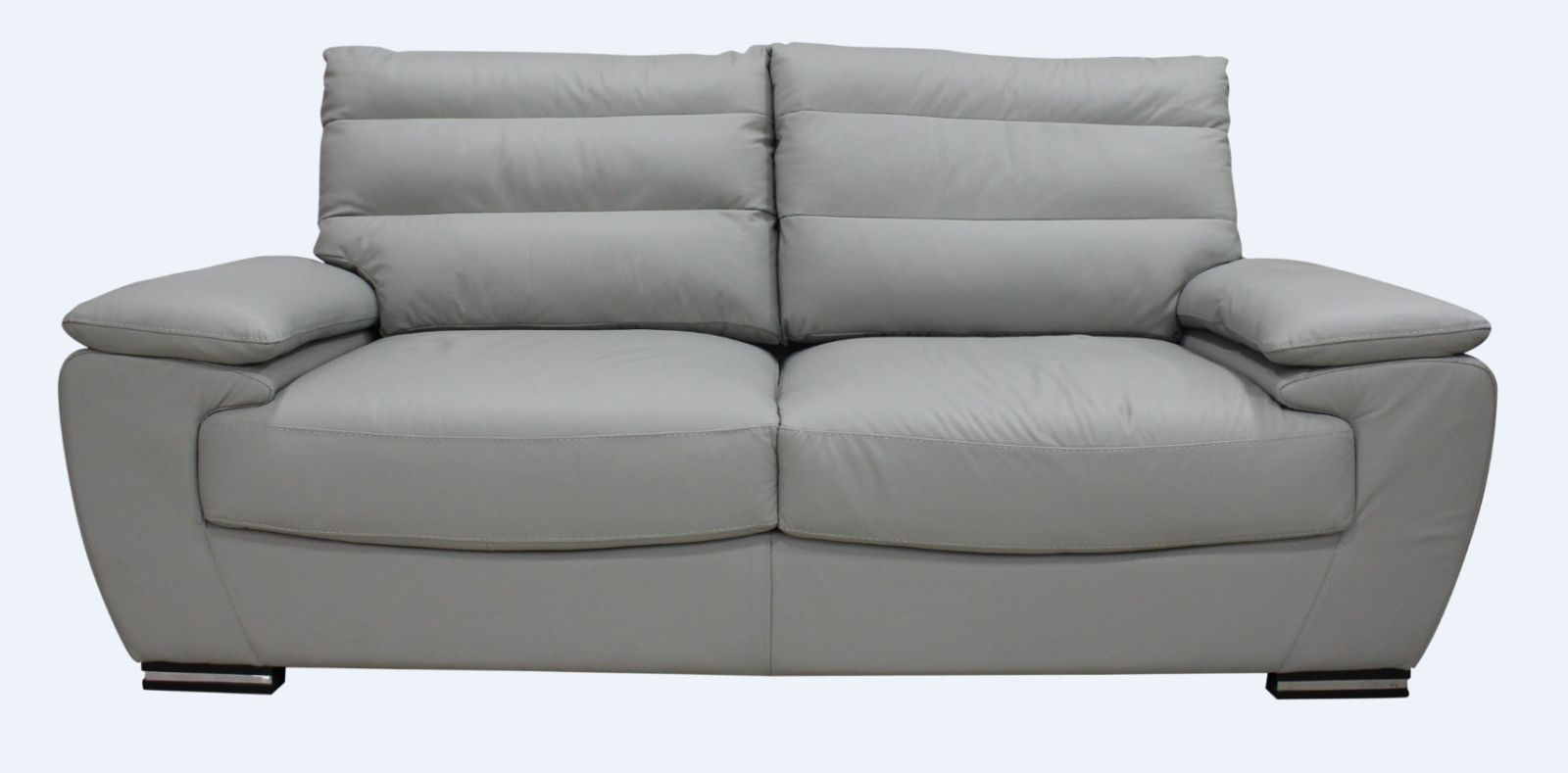 Product photograph of Pavia Handmade 3 Seater Sofa Settee Genuine Italian Light Grey Real Leather from Chesterfield Sofas