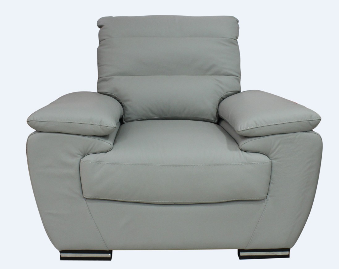 Product photograph of Pavia Handmade Genuine Italian Sofa Armchair Light Grey Real Leather from Chesterfield Sofas.