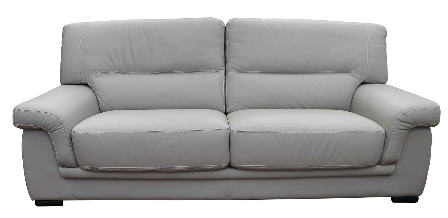 Product photograph of Perugia Original 3 Seater Sofa Contemporary Italian Light Grey Real Leather from Chesterfield Sofas