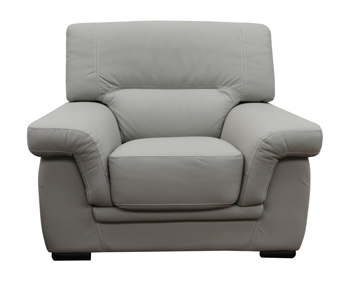Product photograph of Perugia Original Armchair Contemporary Sofa Italian Light Grey Real Leather from Chesterfield Sofas