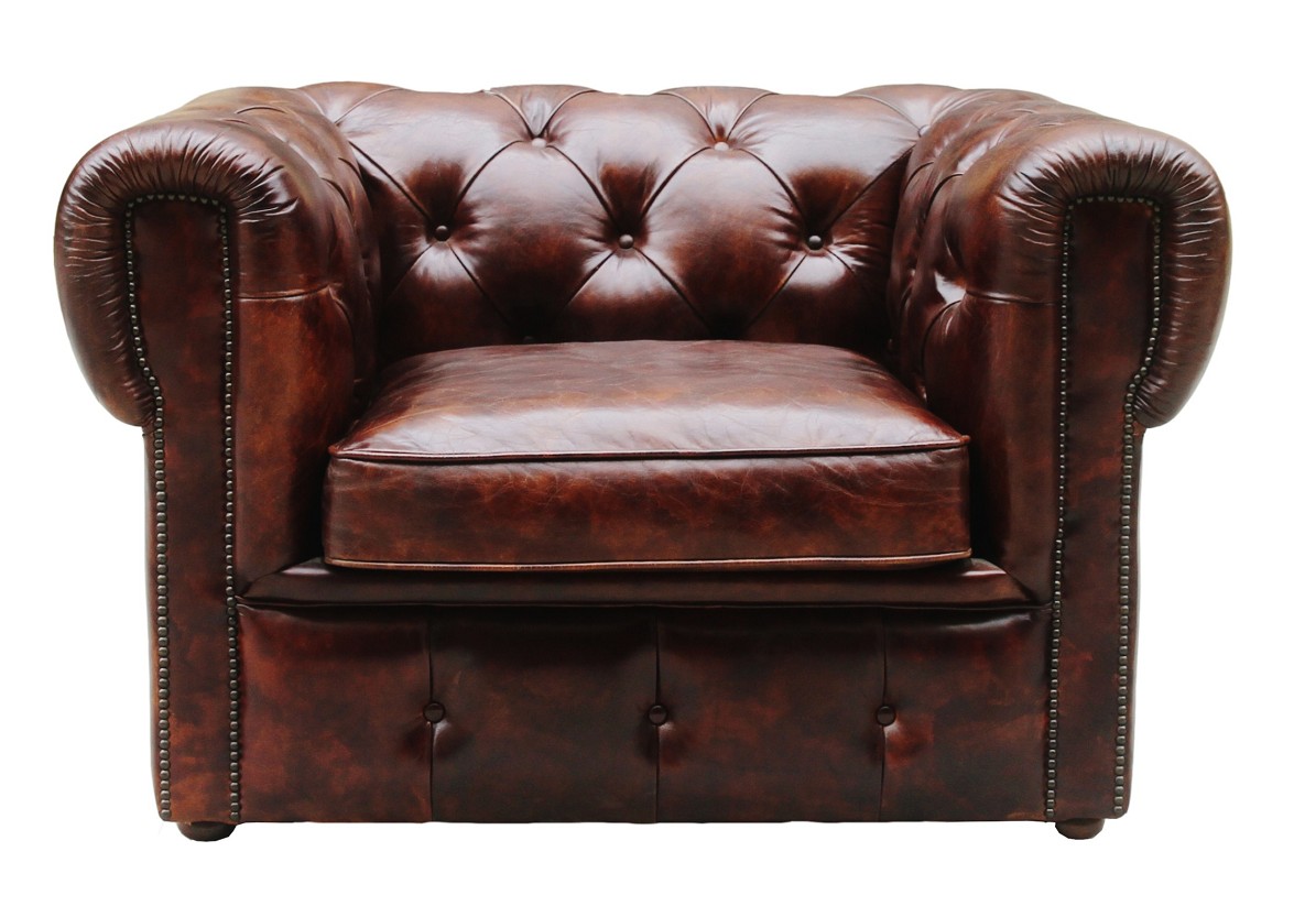 Product photograph of Picadilly Original Chesterfield Club Chair Vintage Distressed Brown Real Leather from Chesterfield Sofas
