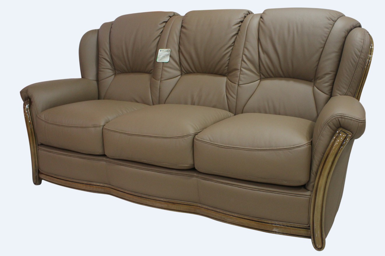 Product photograph of Pisa Handmade 3 Seater Sofa Settee Genuine Italian Bark Real Leather from Chesterfield Sofas.