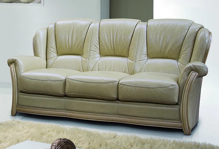 Product photograph of Pisa Handmade 3 Seater Sofa Settee Genuine Italian Nut Real Leather from Chesterfield Sofas