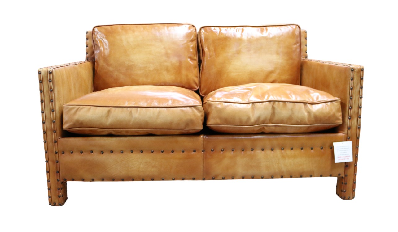 Product photograph of Portofino Handmade Luxury 2 Seater Sofa Vintage Wash Tan Real Leather from Chesterfield Sofas