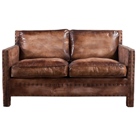 Portofino Original Luxury 2 Seater Sofa Vintage Distressed Real Leather