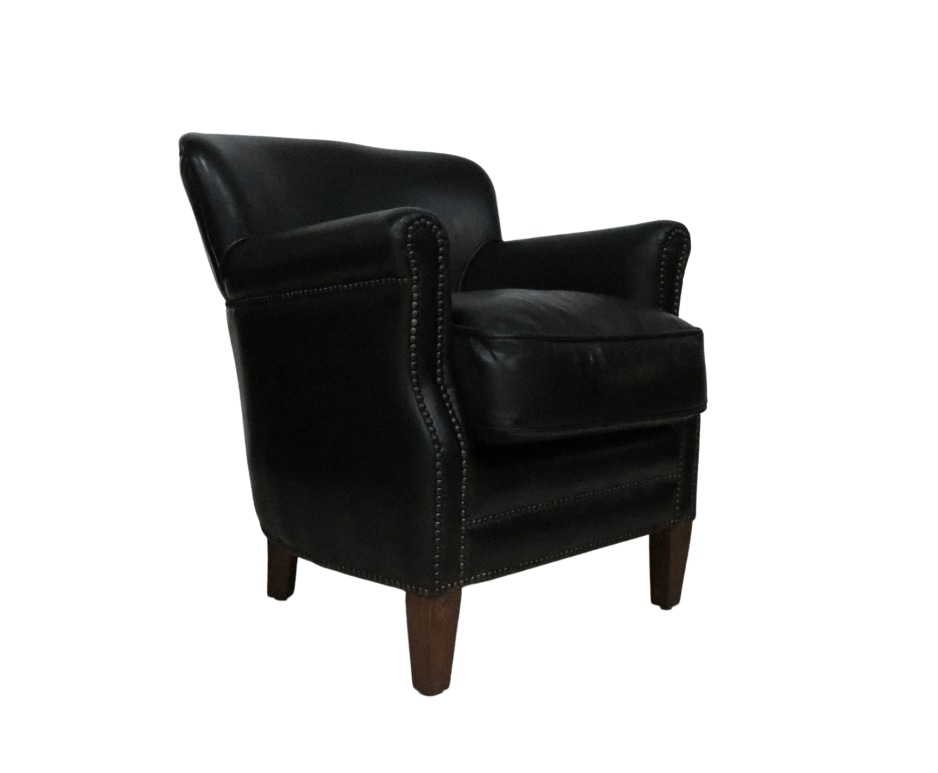 Product photograph of Professor Armchair Vintage Distressed Black Real Leather from Chesterfield Sofas