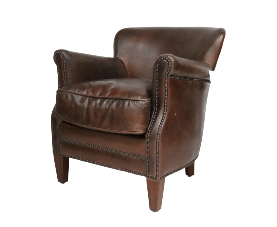 Product photograph of Professor Armchair Vintage Distressed Brown Real Leather from Chesterfield Sofas.