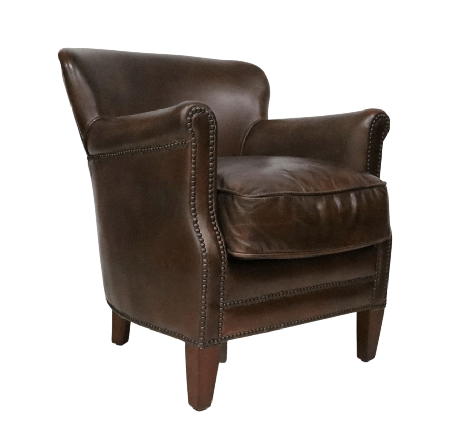 Product photograph of Professor Armchair Vintage Distressed Brown Real Leather from Chesterfield Sofas