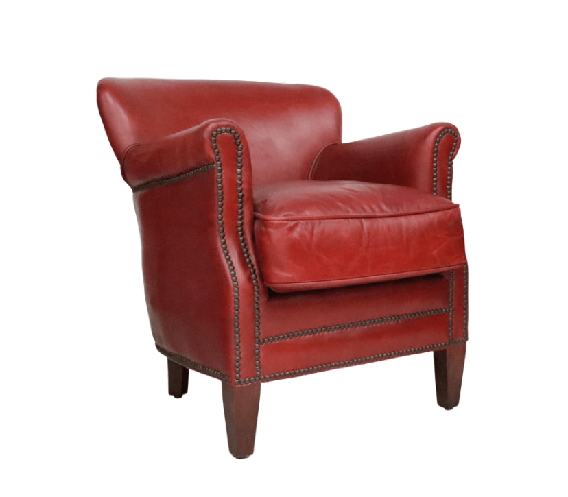 Product photograph of Professor Armchair Vintage Distressed Rouge Red Real Leather from Chesterfield Sofas