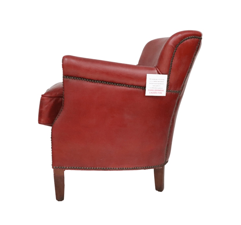 Product photograph of Professor Armchair Vintage Distressed Rouge Red Real Leather from Chesterfield Sofas.