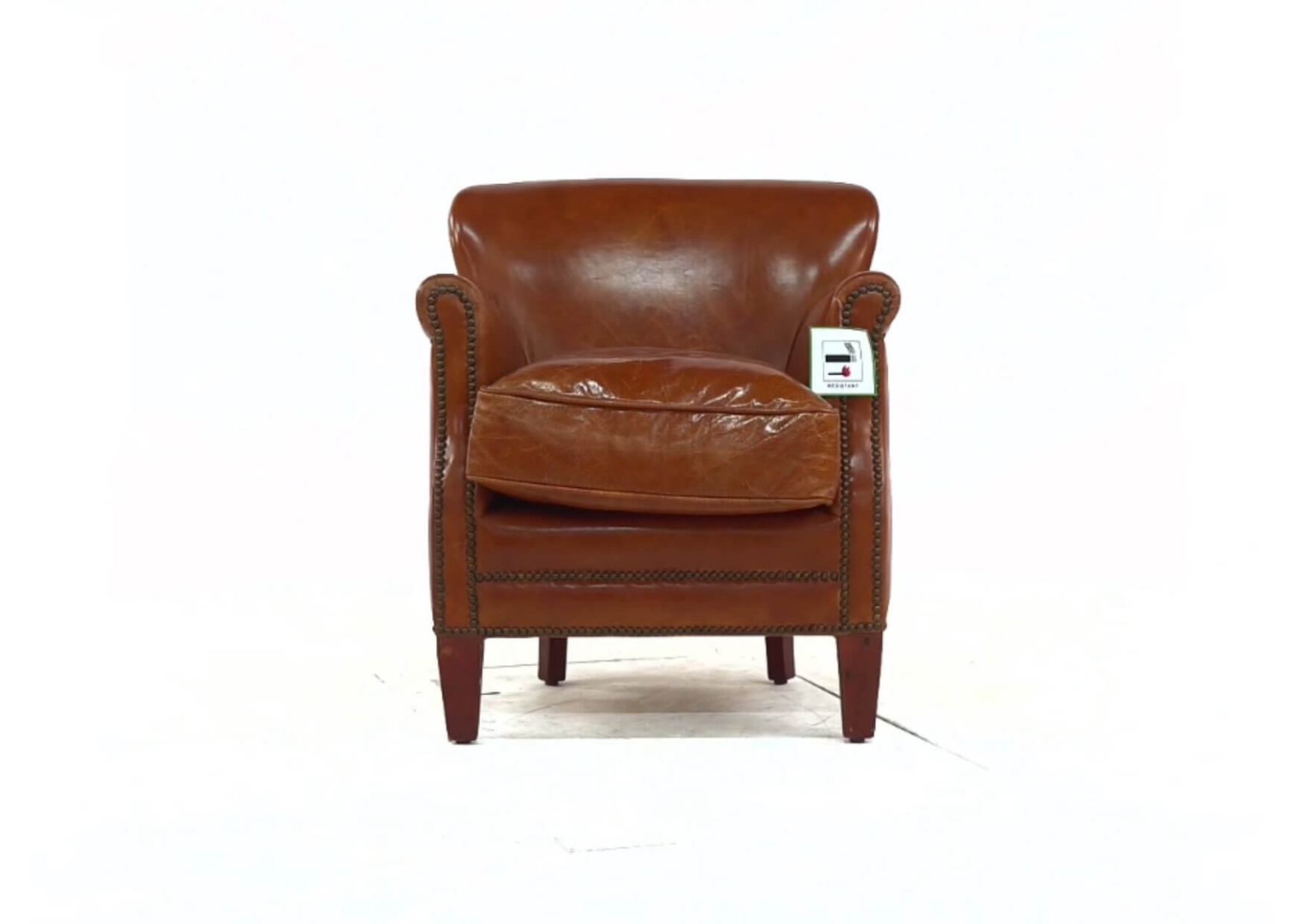 Product photograph of Professor Armchair Vintage Distressed Tan Real Leather from Chesterfield Sofas.