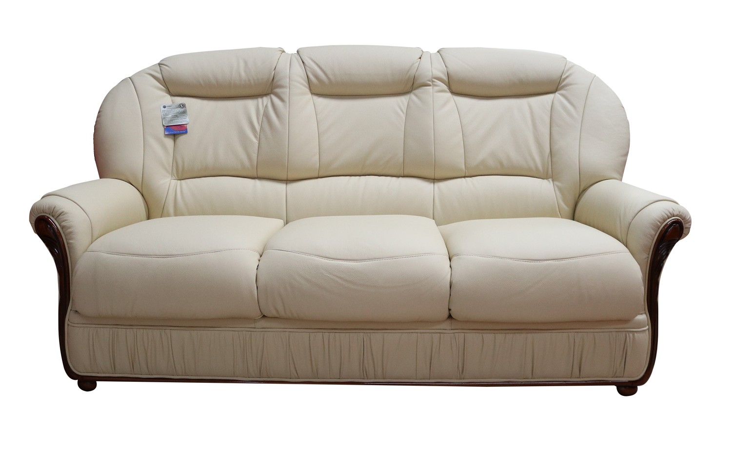 Product photograph of Ravenna Handmade 3 Seater Sofa Settee Italian Cream Real Leather from Chesterfield Sofas