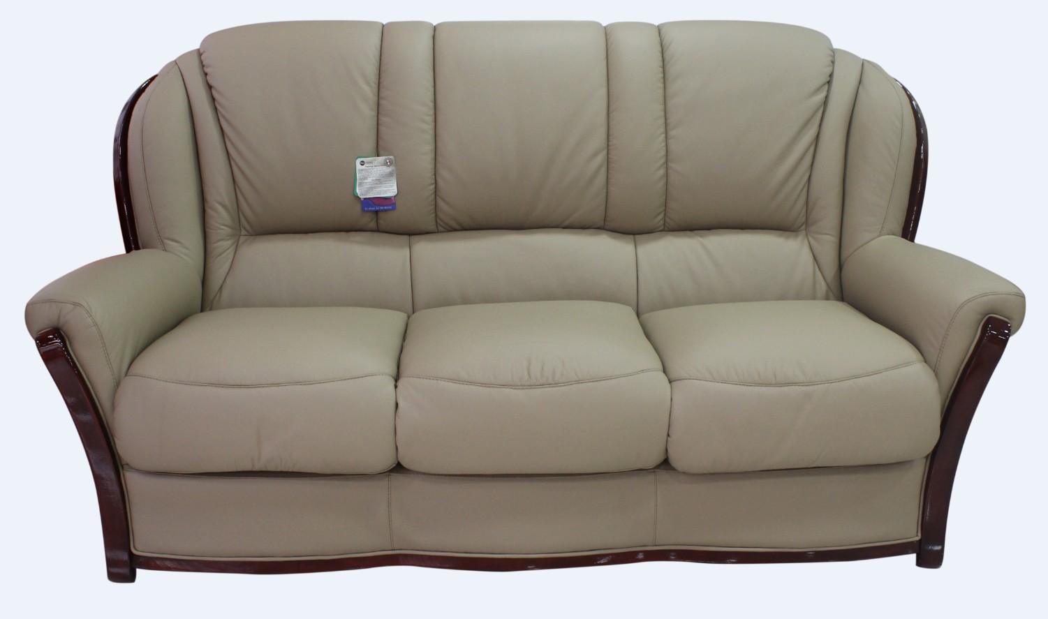 Product photograph of Reggio Handmade 3 Seater Sofa Settee Italian Coffee Milk Real Leather from Chesterfield Sofas