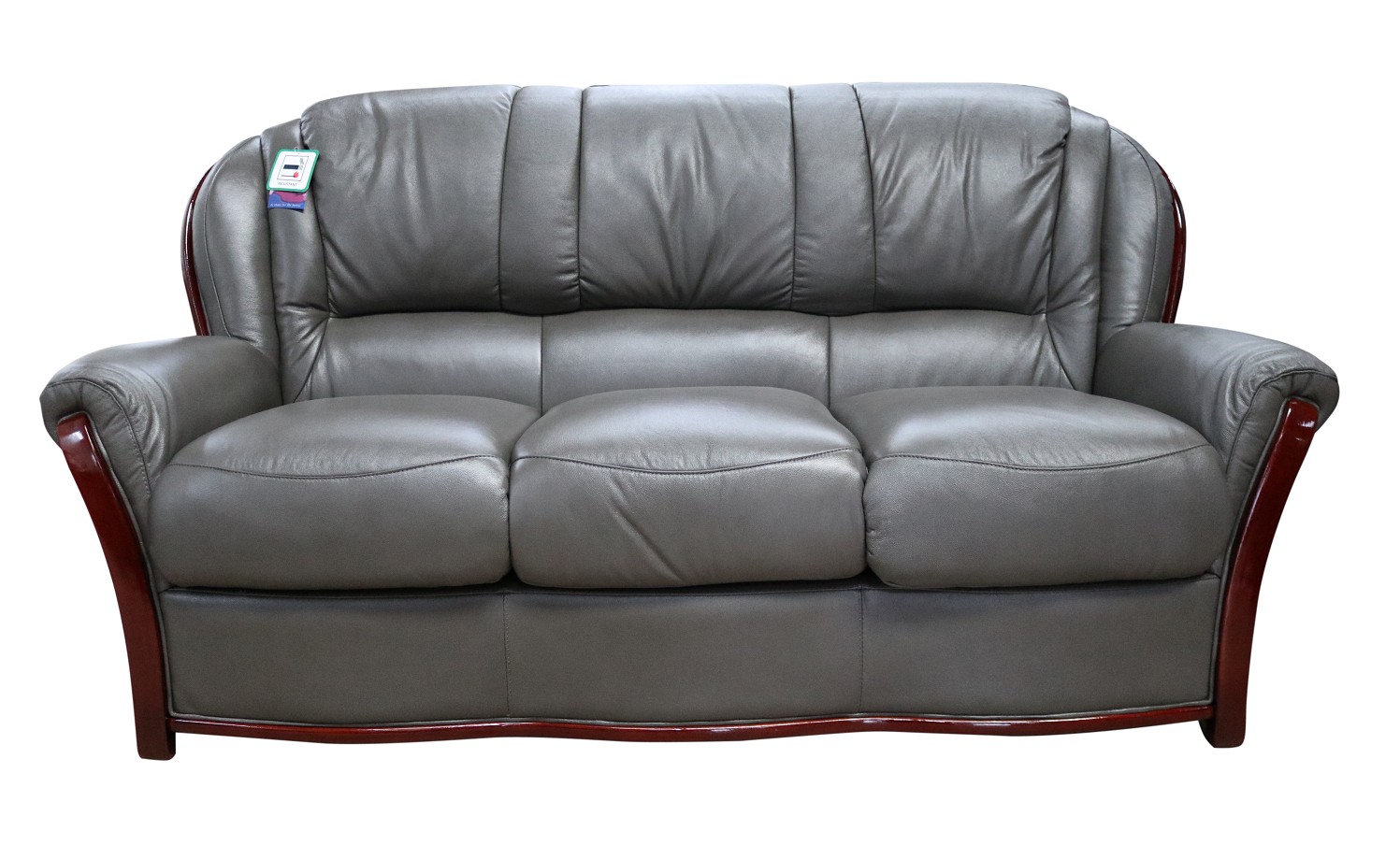 Product photograph of Reggio Handmade 3 Seater Sofa Settee Italian Dark Grey Real Leather from Chesterfield Sofas