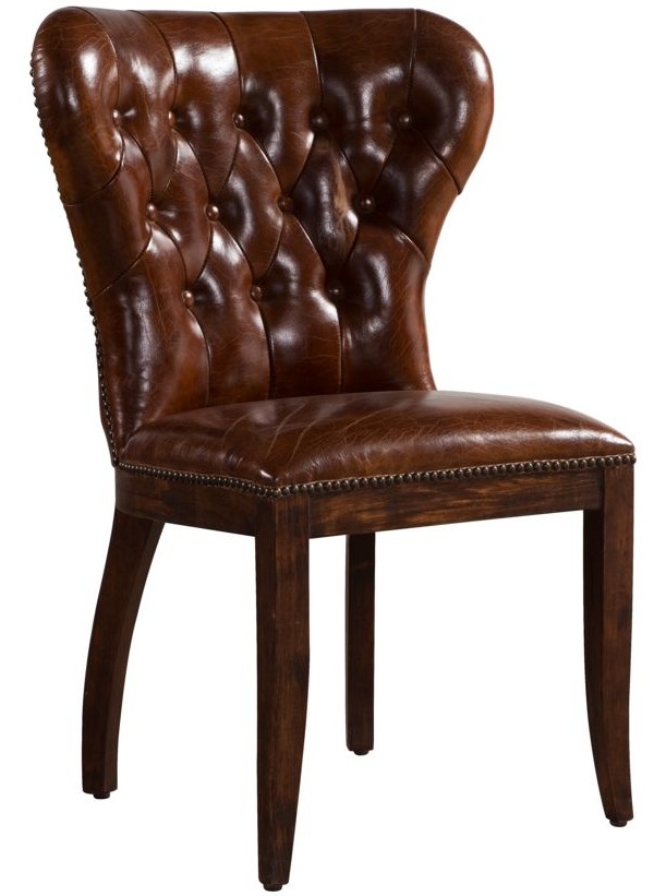Product photograph of Richmond Chesterfield Dining Chair Vintage Distressed Brown Real Leather from Chesterfield Sofas