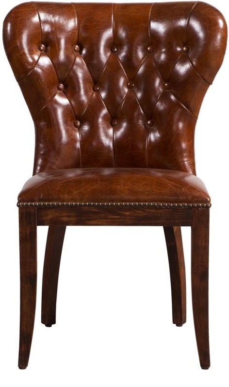 Product photograph of Richmond Chesterfield Dining Chair Vintage Distressed Brown Real Leather from Chesterfield Sofas.