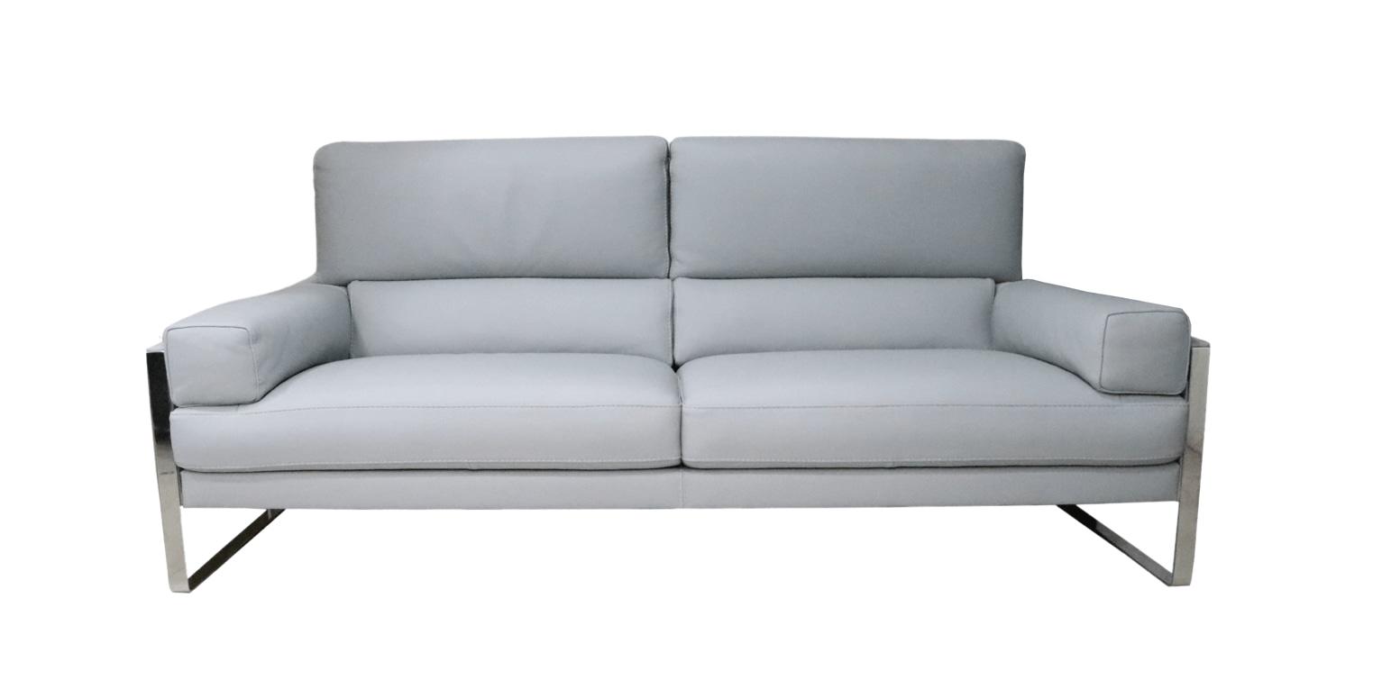 Product photograph of Romeo 3 Seater Sofa Settee Italian Modern Bull Grigio Alluminio Grey Real Leather from Chesterfield Sofas