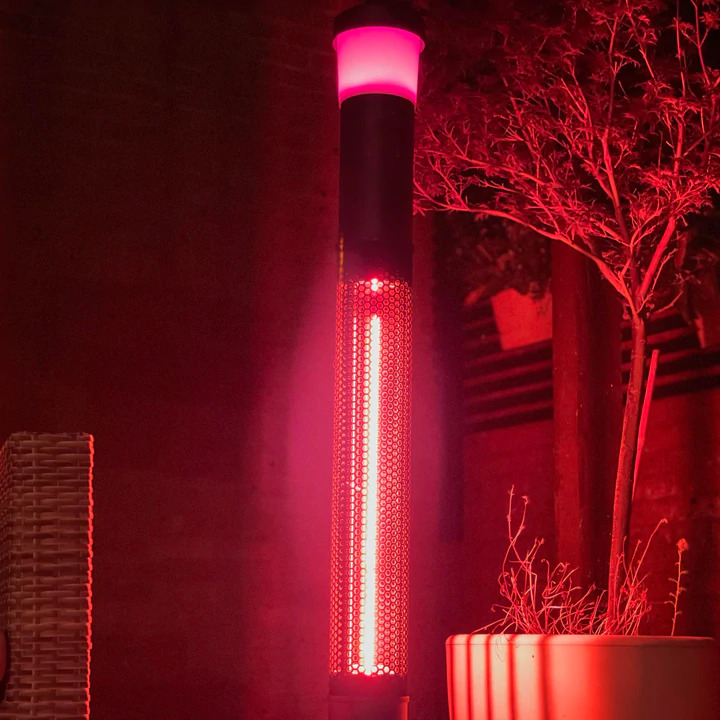 Product photograph of Ronja Electric Outdoor Patio Heater With Led Light And Bluetooth Speaker from Chesterfield Sofas.