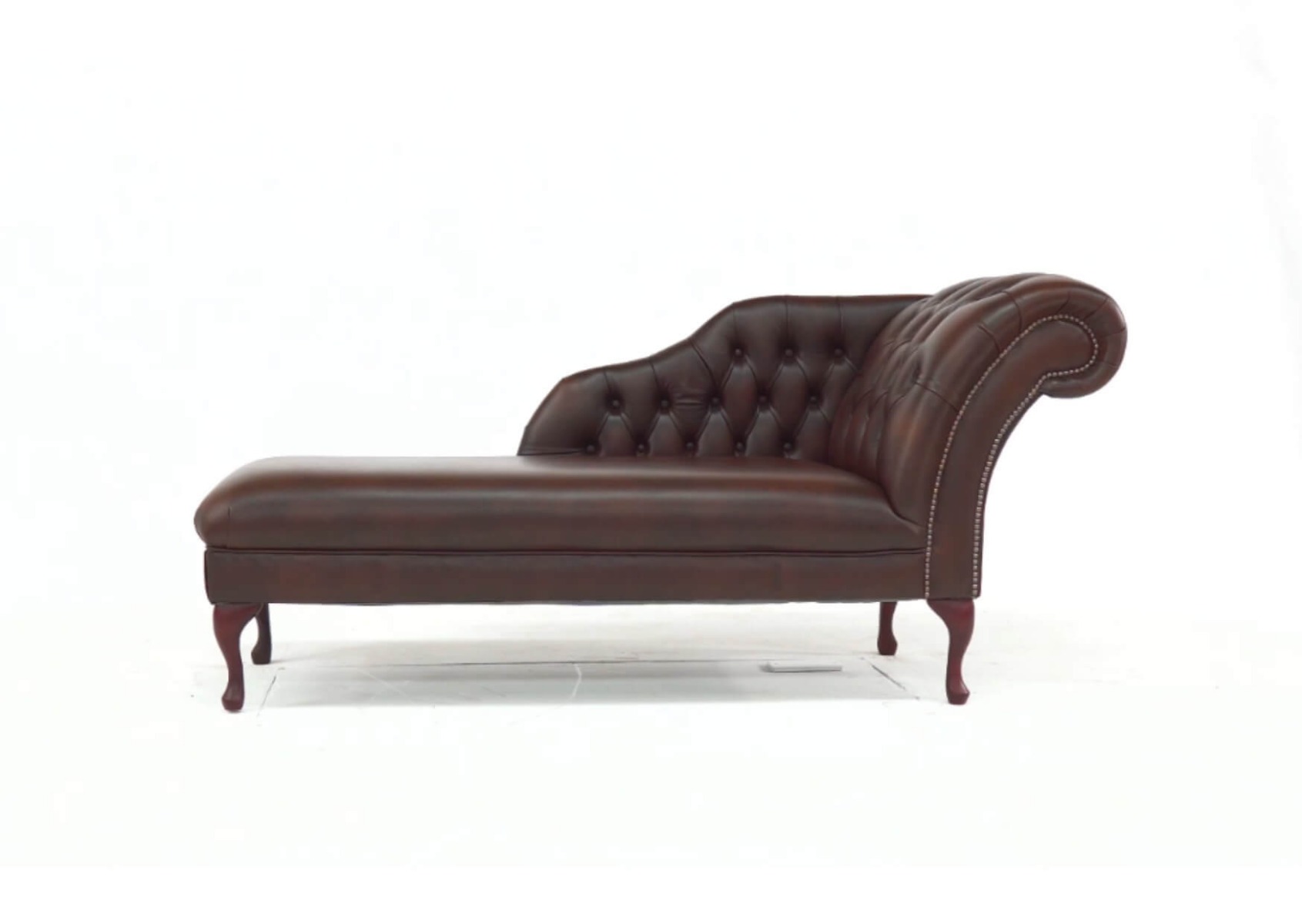 Product photograph of Chesterfield Original Chaise Lounge Day Bed Antique Brown Real Leather from Chesterfield Sofas