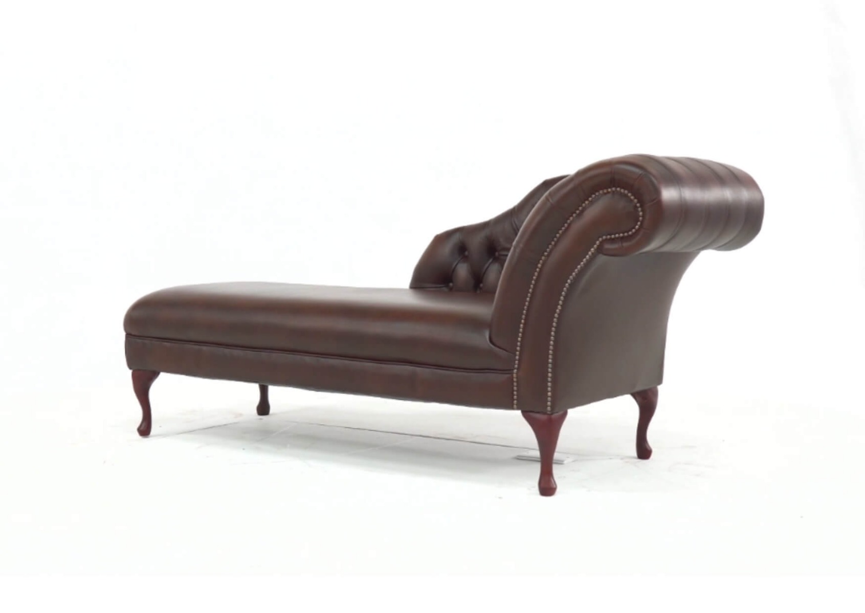 Product photograph of Chesterfield Original Chaise Lounge Day Bed Antique Brown Real Leather from Chesterfield Sofas.