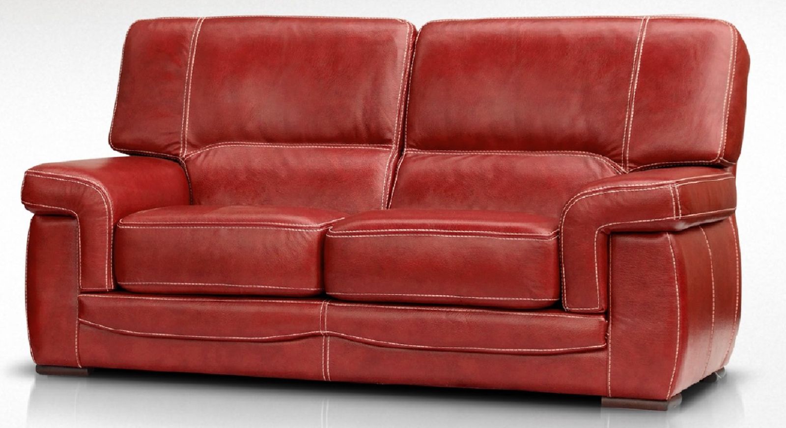 Product photograph of Siena Custom Made 2 Seater Sofa Settee Italian Red Real Leather from Chesterfield Sofas