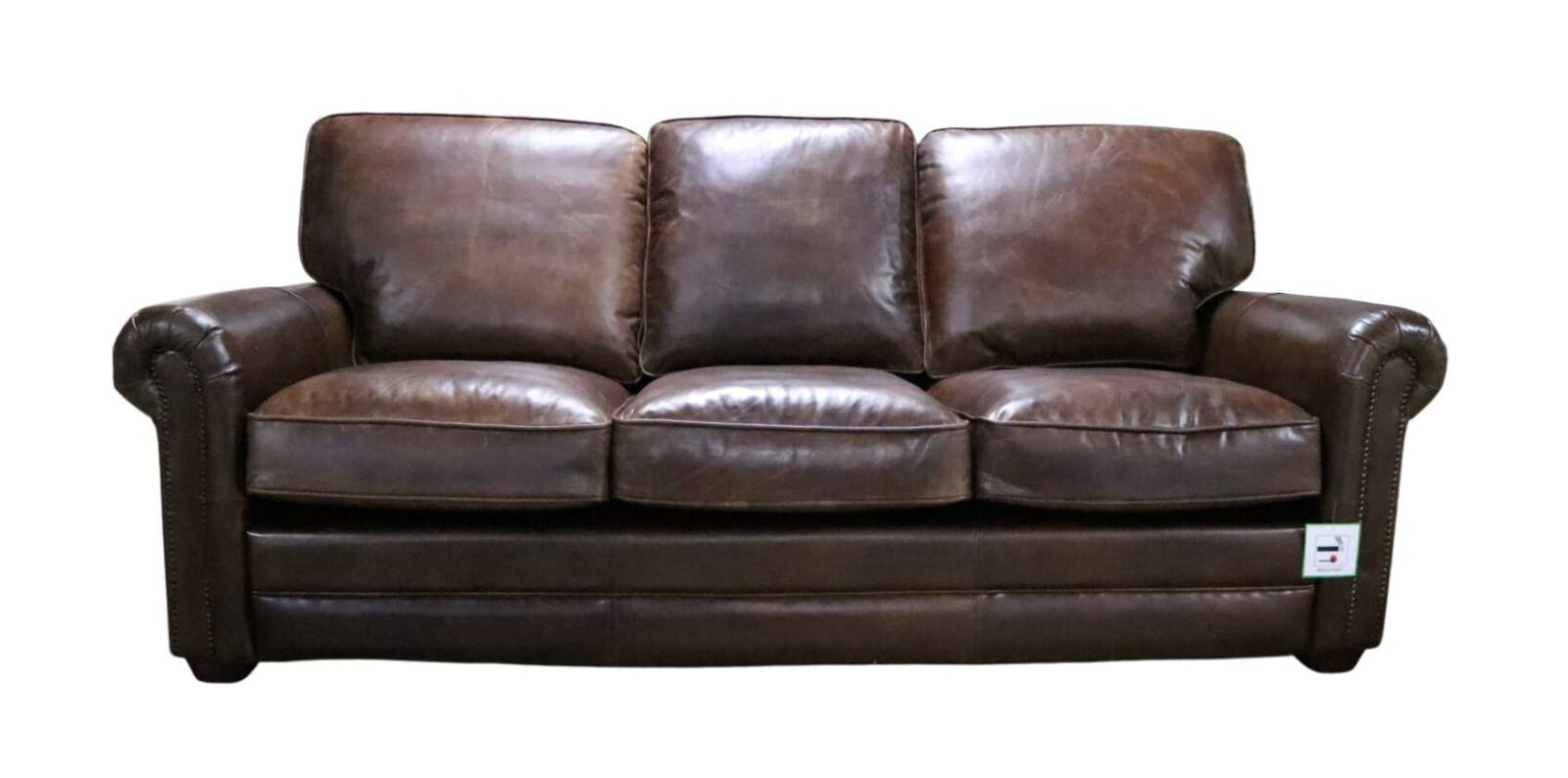 Product photograph of Sloane Handmade 3 Seater Sofa Settee Vintage Retro Distressed Brown Real Leather from Chesterfield Sofas