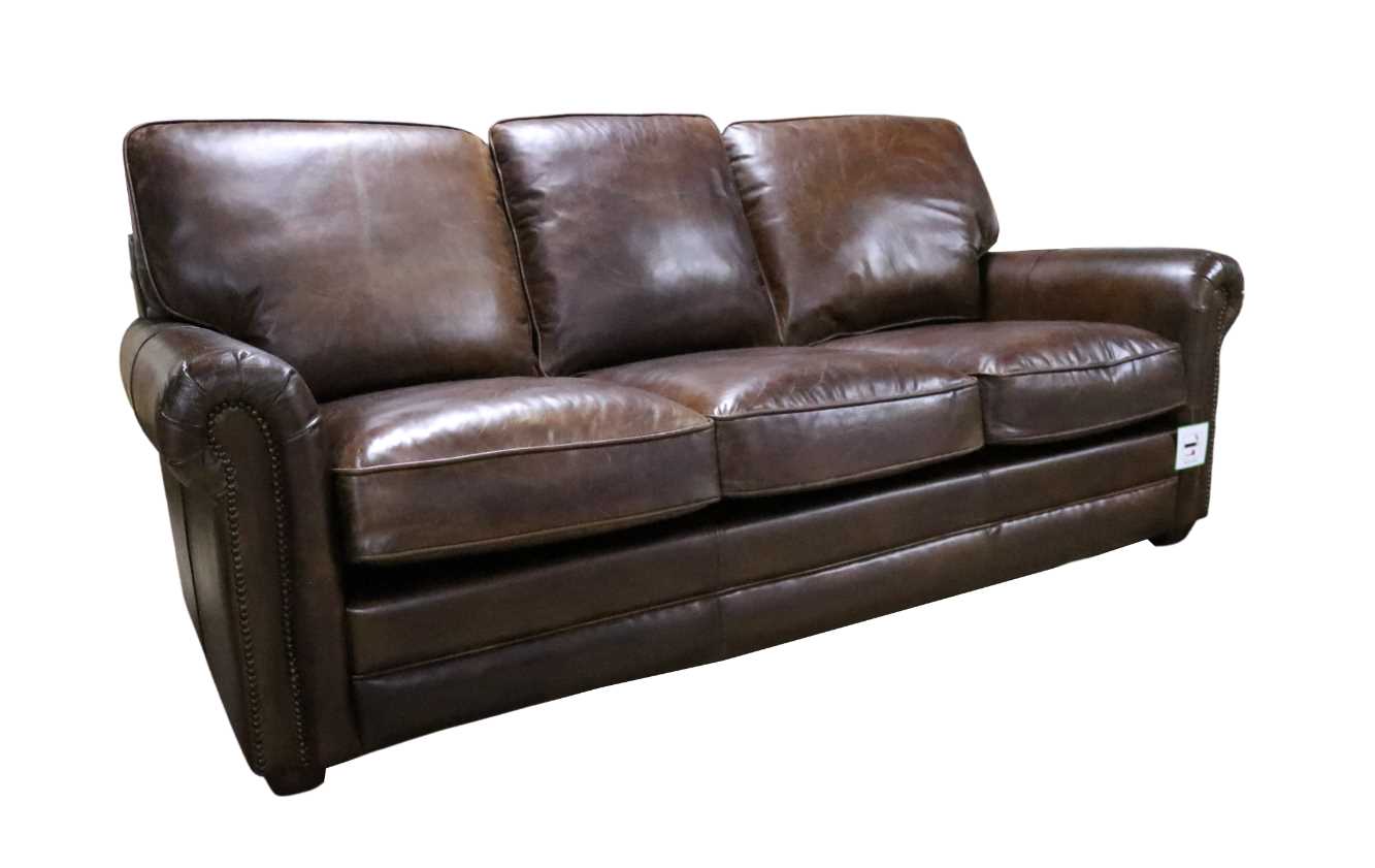 Product photograph of Sloane Handmade 3 Seater Sofa Settee Vintage Retro Distressed Brown Real Leather from Chesterfield Sofas.