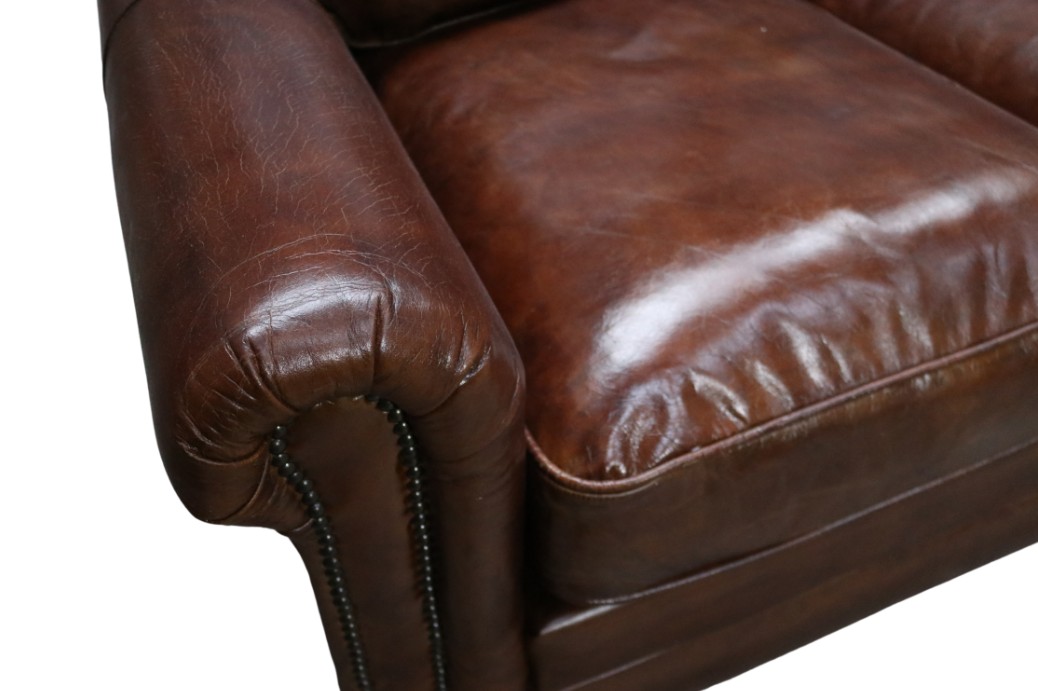 Product photograph of Sloane Original Vintage 2 Seater Sofa Settee Brown Retro Distressed Real Leather from Chesterfield Sofas.