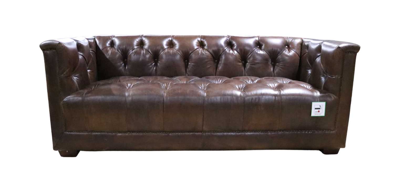 Product photograph of Spitfire Chesterfield 3 Seater Sofa Aluminium Vintage Brown Distressed Real Leather from Chesterfield Sofas
