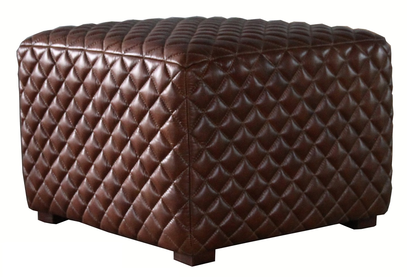 Product photograph of Stiched Vintage Handmade Footstool Pouffe Distressed Brown Real Leather from Chesterfield Sofas