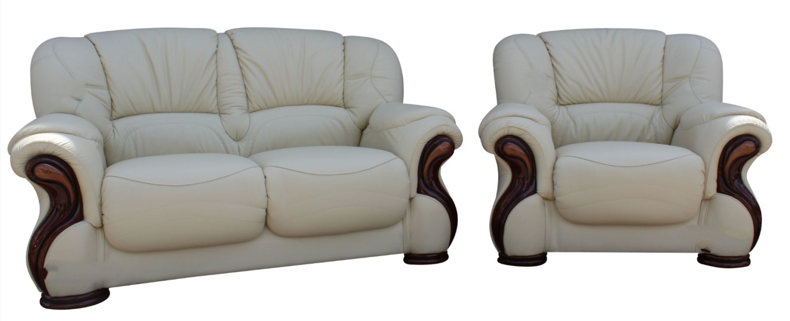 Product photograph of Susanna Handmade 2 1 Sofa Suite Italian Cream Real Leather from Chesterfield Sofas