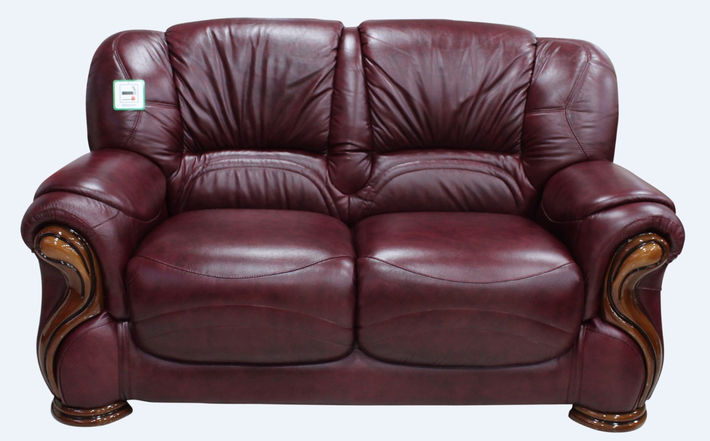 Product photograph of Susanna Handmade 2 Seater Sofa Settee Italian Burgandy Real Leather from Chesterfield Sofas
