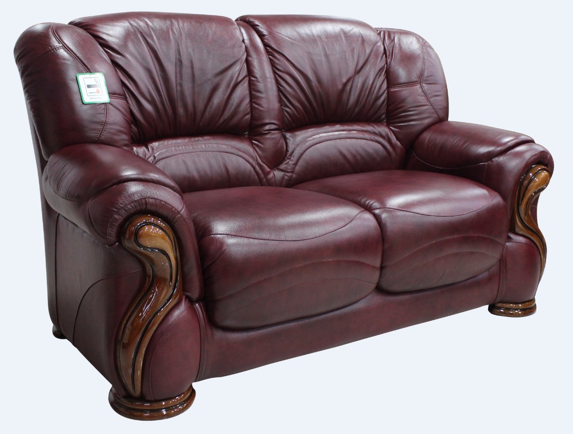 Product photograph of Susanna Handmade 2 Seater Sofa Settee Italian Burgandy Real Leather from Chesterfield Sofas.