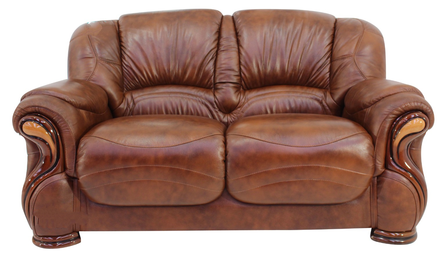 Product photograph of Susanna Handmade 2 Seater Sofa Settee Italian Tabak Brown Real Leather from Chesterfield Sofas