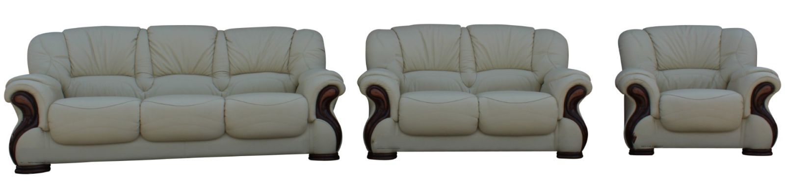 Product photograph of Susanna Handmade 3 2 1 Sofa Suite Italian Cream Real Leather from Chesterfield Sofas