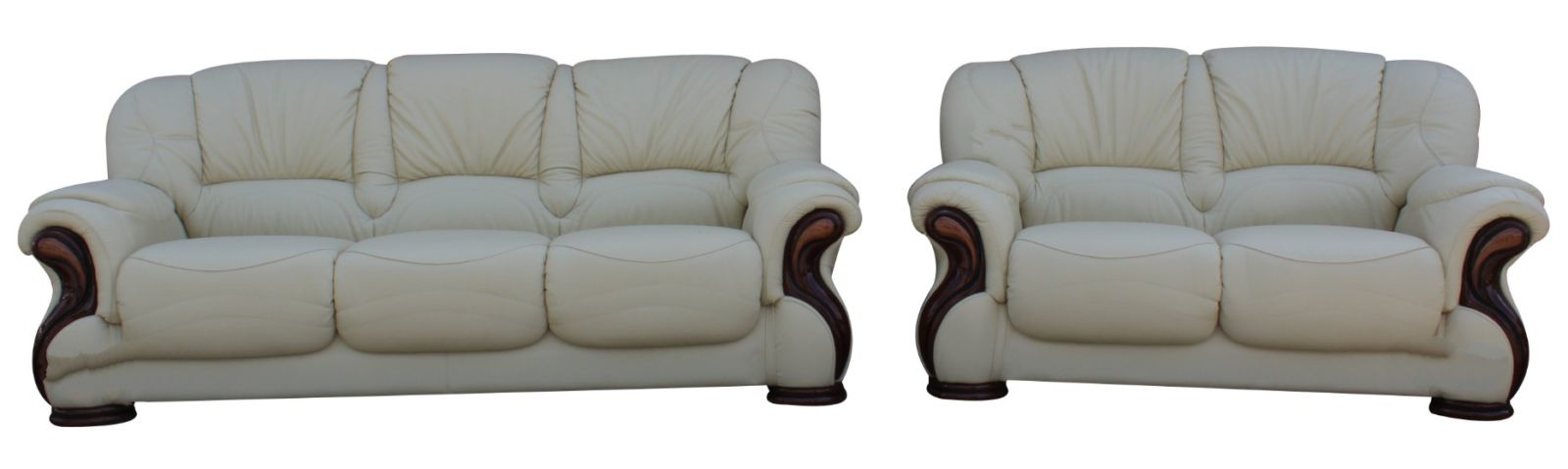 Product photograph of Susanna Handmade 3 2 Sofa Suite Italian Cream Real Leather from Chesterfield Sofas