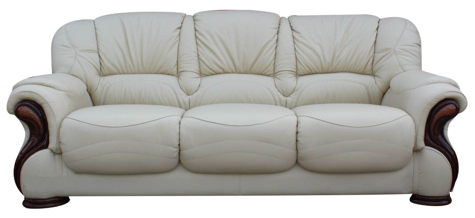 Product photograph of Susanna Handmade 3 Seater Sofa Settee Italian Cream Real Leather from Chesterfield Sofas