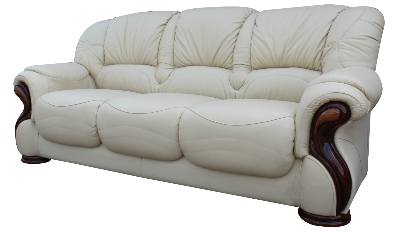 Product photograph of Susanna Handmade 3 Seater Sofa Settee Italian Cream Real Leather from Chesterfield Sofas.