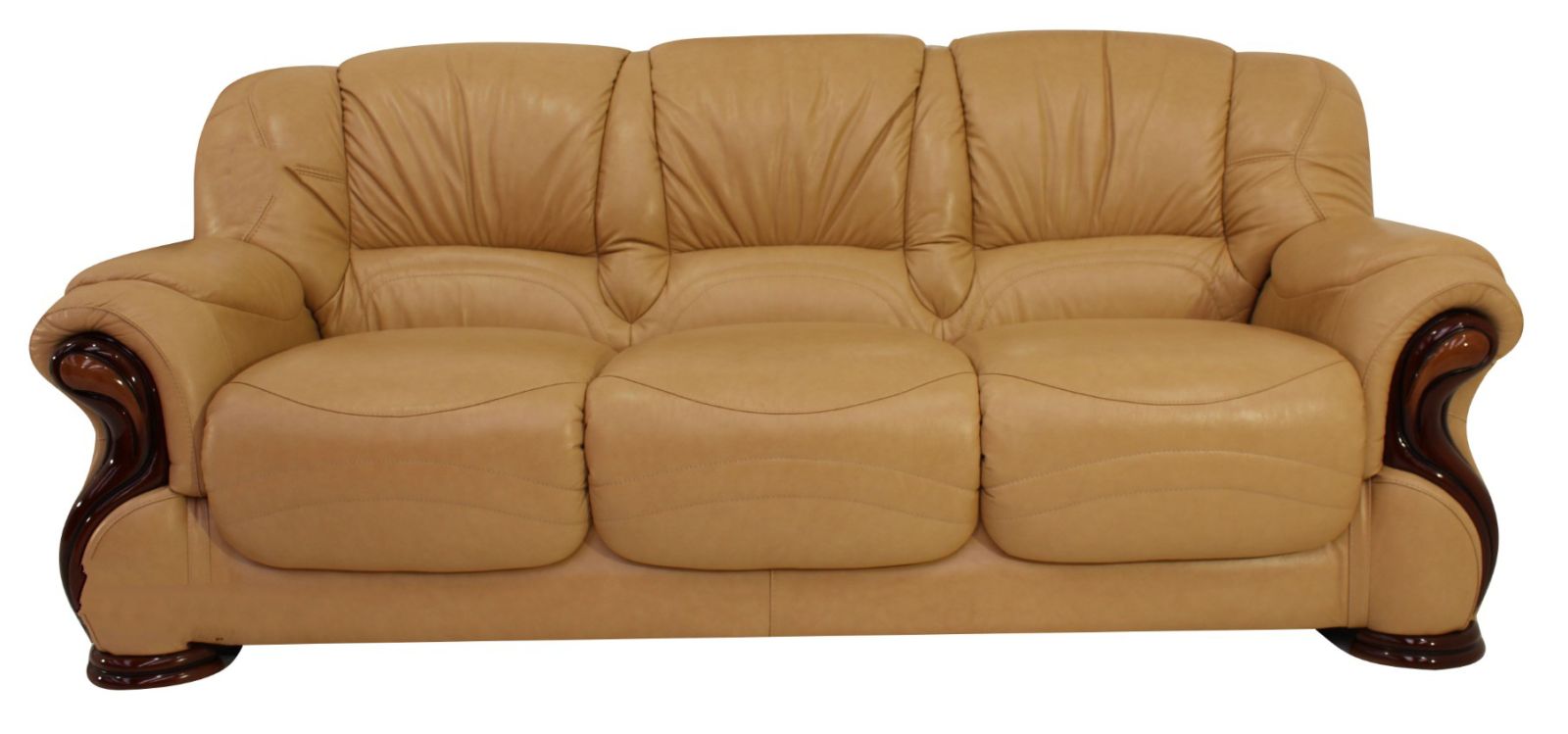 Product photograph of Susanna Handmade 3 Seater Sofa Settee Italian Nut Real Leather from Chesterfield Sofas
