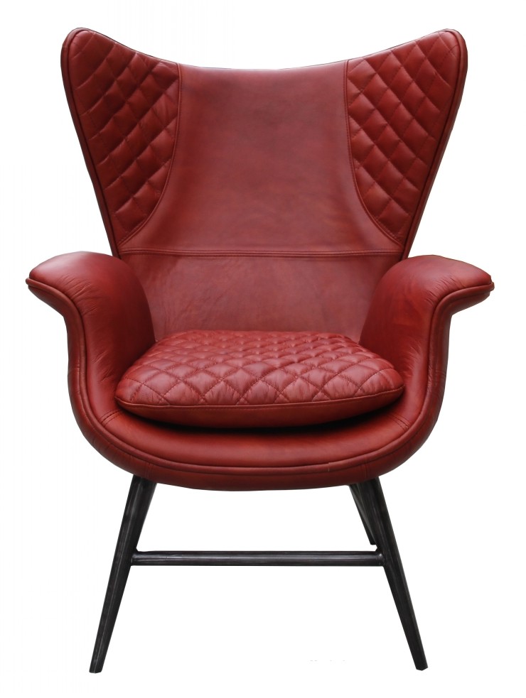 Product photograph of Tamara Handmade Vintage High Back Armchair Rouge Red Real Leather from Chesterfield Sofas