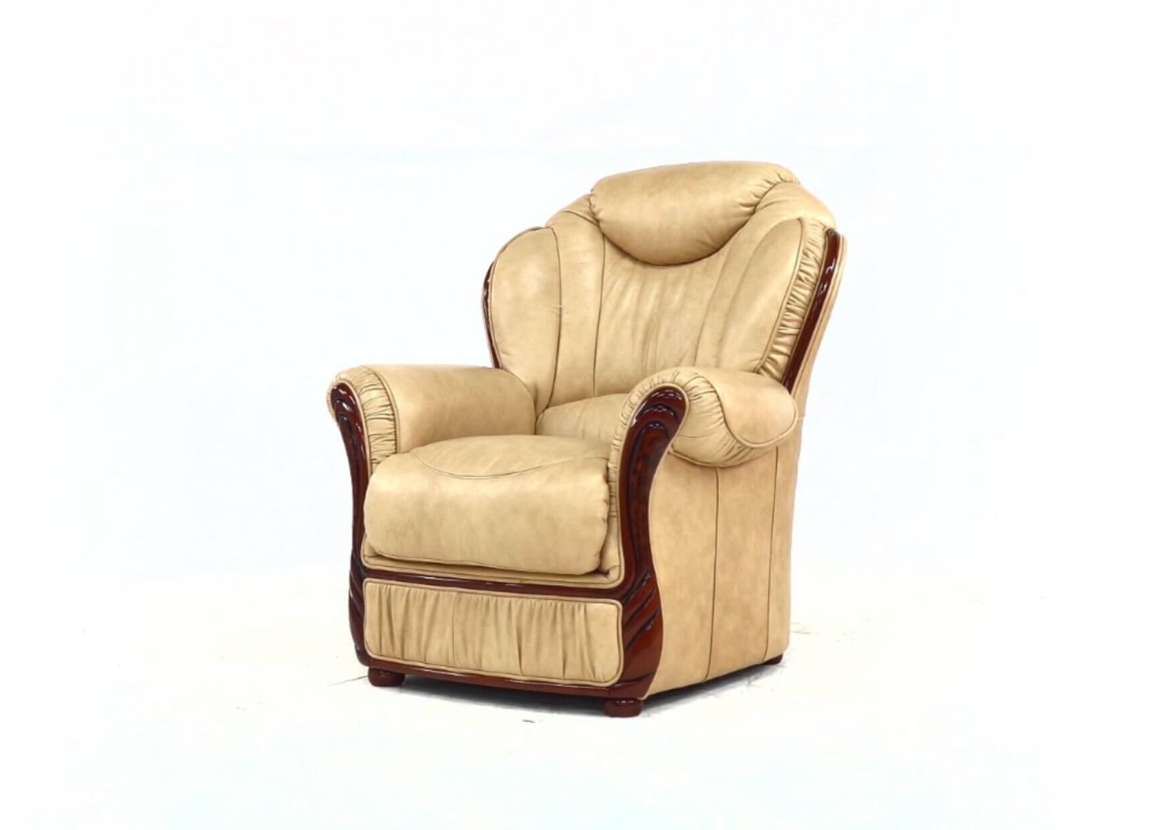 Product photograph of Turin Handmade Armchair Sofa Genuine Italian Nut Real Leather from Chesterfield Sofas.