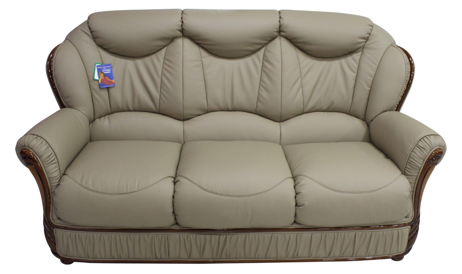 Product photograph of Turin Custom Made 3 Seater Sofa Genuine Italian Coffee Milk Real Leather from Chesterfield Sofas