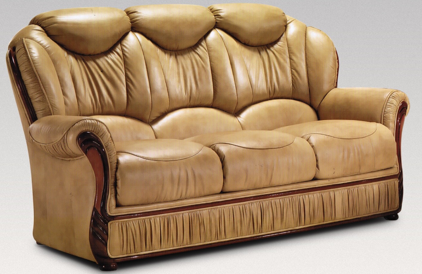 Product photograph of Turin Custom Made 3 Seater Sofa Genuine Italian Nut Real Leather from Chesterfield Sofas